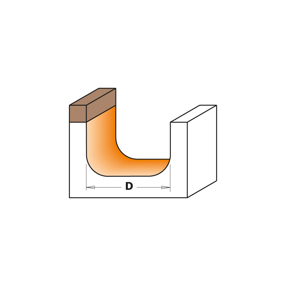 CMT 751.002.11B - Fresa per vasellame in legno D=19mm R=6,4mm s=6mm - CSC Utensili