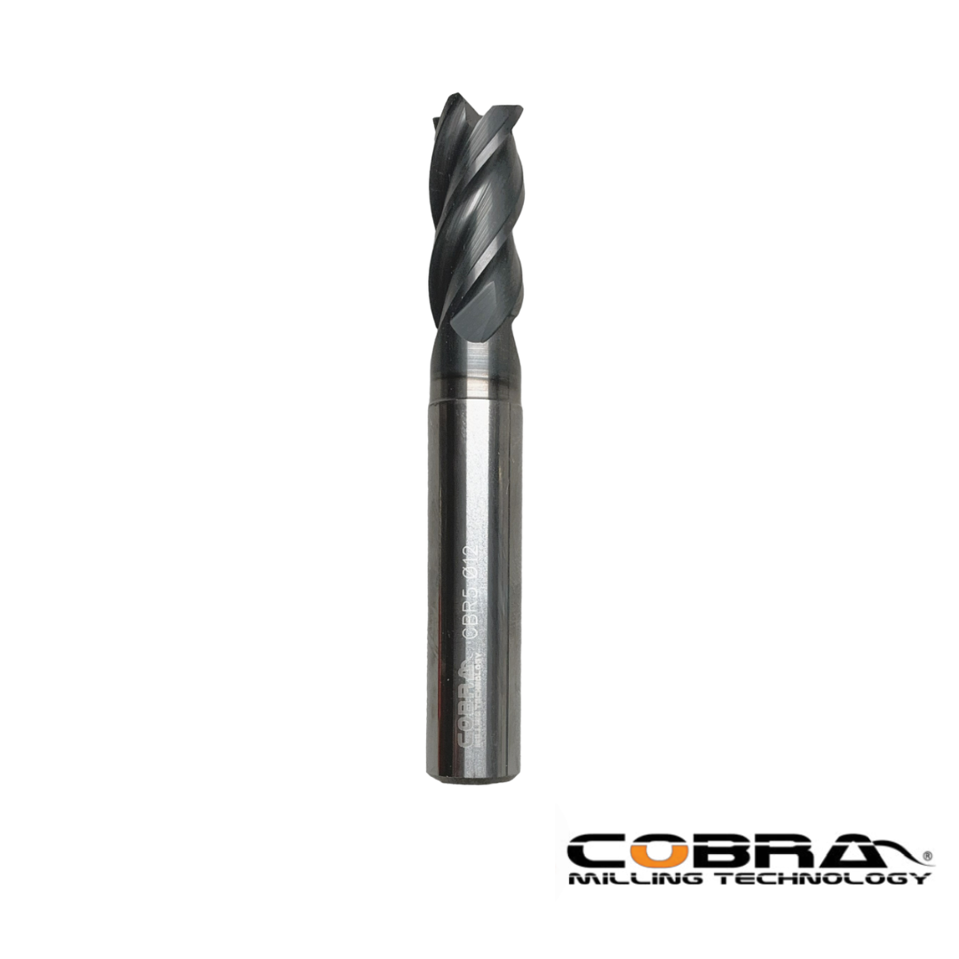 Fresa Z=4 HM ad alte prestazioni per acciai, titanio, superleghe, diametri da 6 a 12mm - COBRA - CSC Utensili