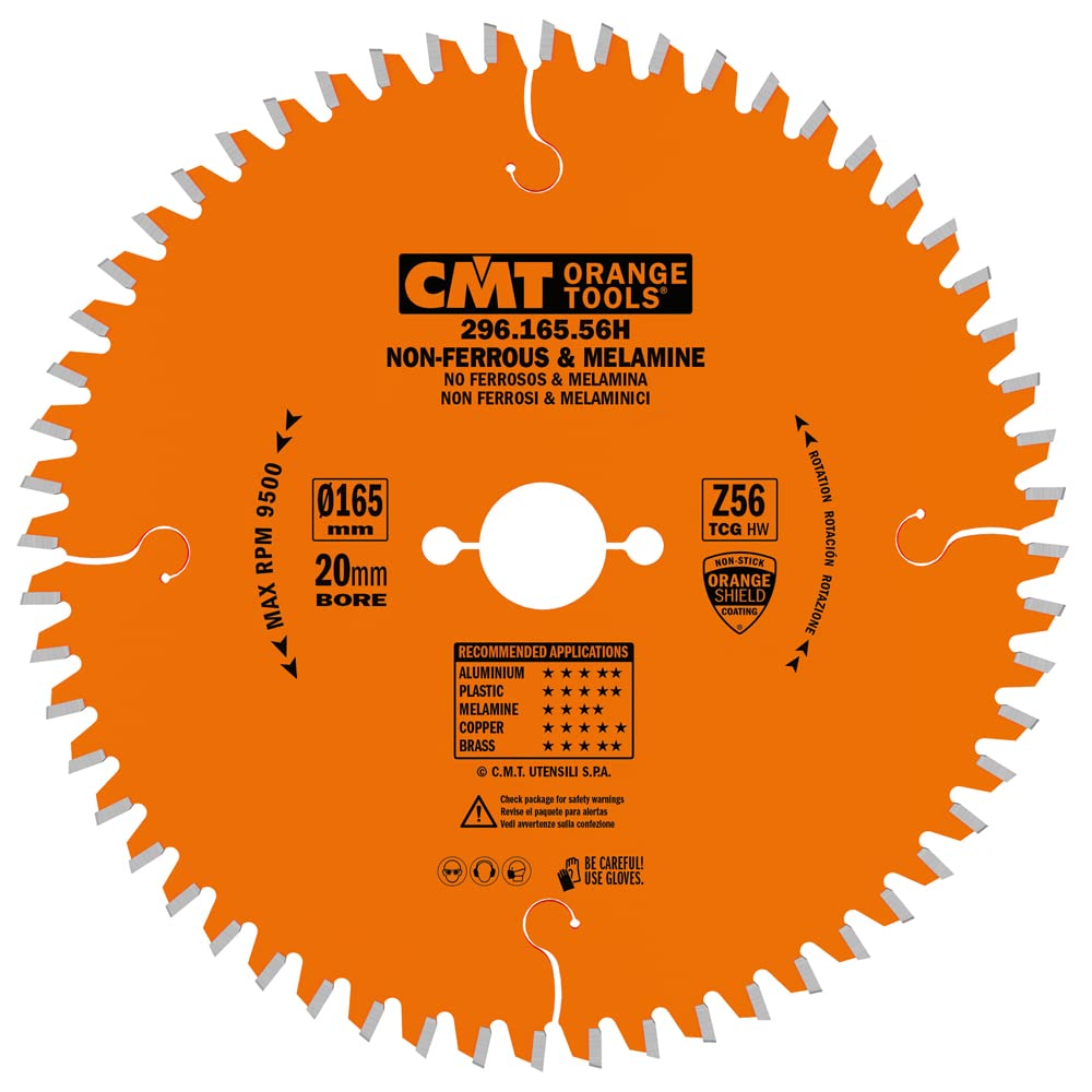 CMT 296.165.56H - Lama circolare per materiali non ferrosi, plastici e laminati D=165mm Z=56