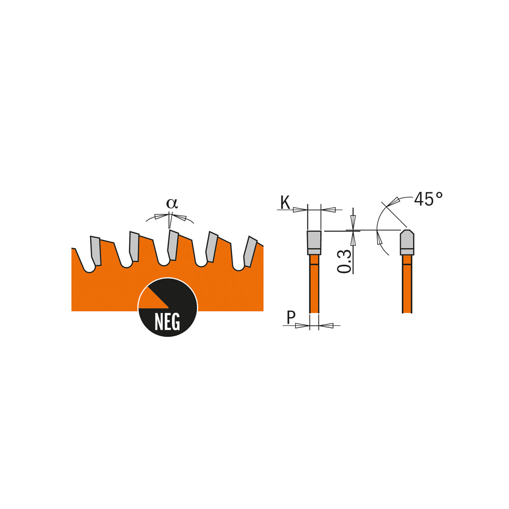 CMT 296.165.56H - Lama circolare per materiali non ferrosi, plastici e laminati D=165mm Z=56