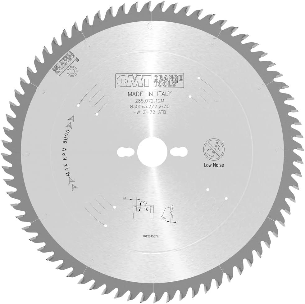 CMT 285.072.12M - Lama circolare per taglio di precisione traverso vena D=300mm Z=72 - CSC Utensili