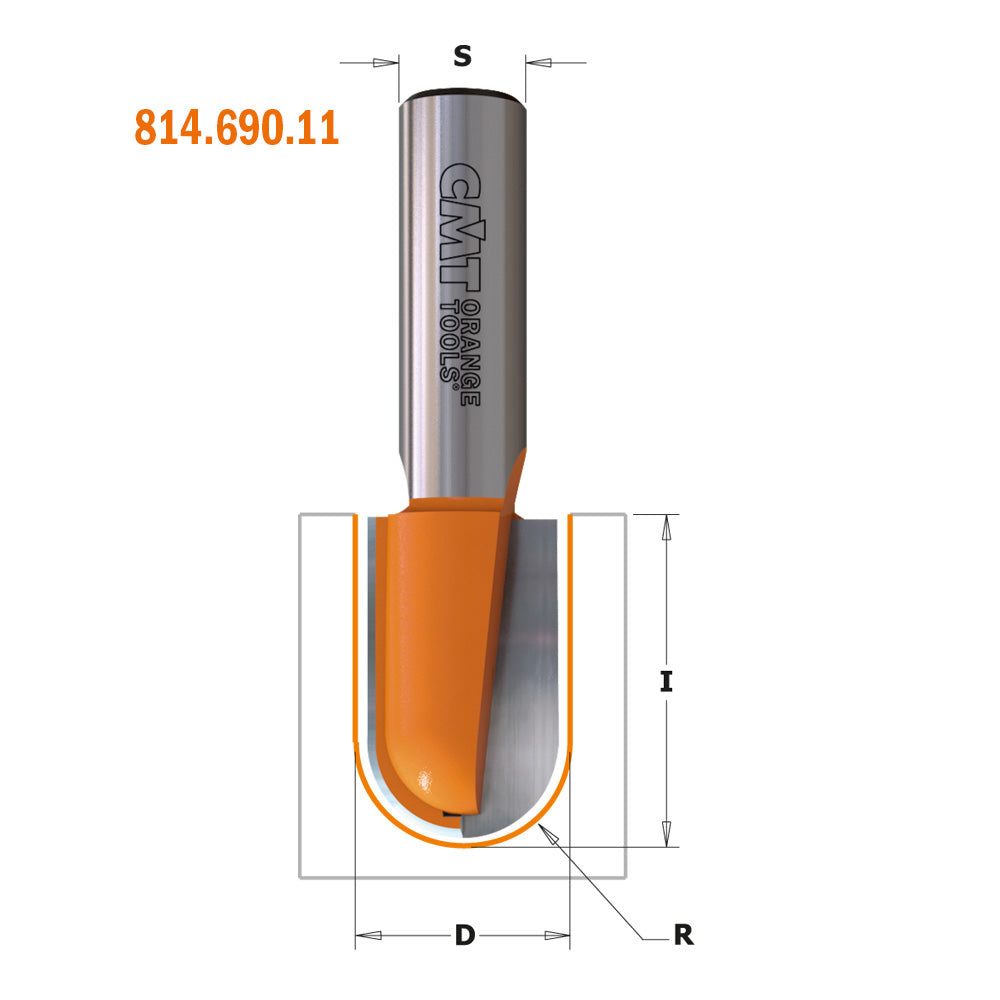 CMT 714.190.11 - Fresa a raggio convesso D=19mm R=9,5mm s=6mm - CSC Utensili