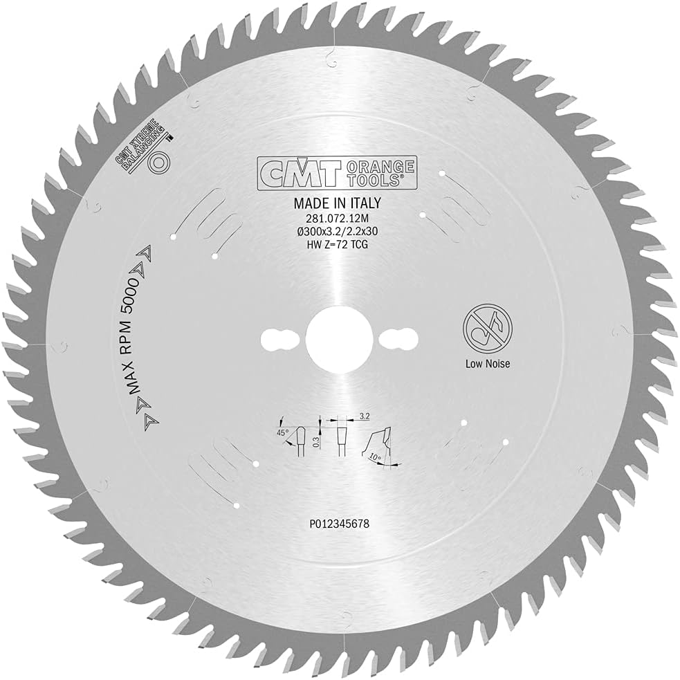 CMT 281.072.12M - Lama circolare a dente trapezoidale positivo D=300mm Z=72 trap. - CSC Utensili