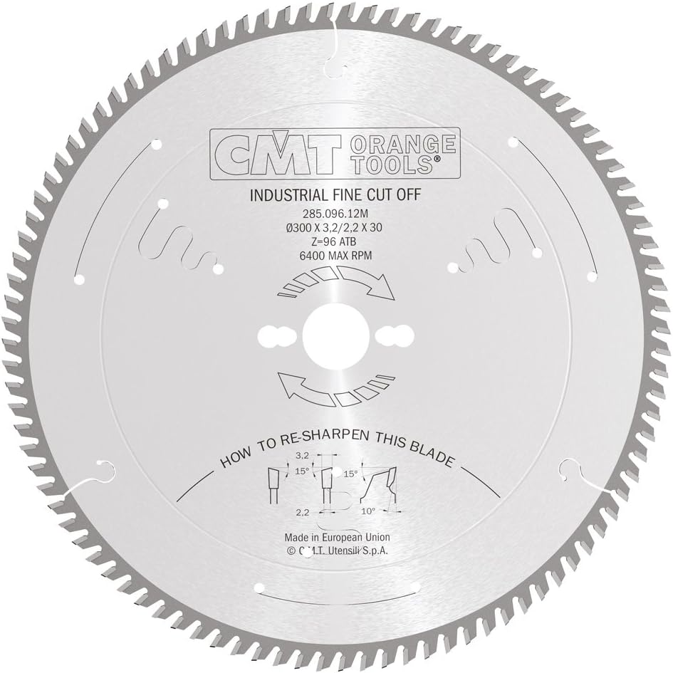 CMT 285.096.12M - Lama circolare per taglio di ultra-precisione traverso vena D=300mm Z=96 - CSC Utensili