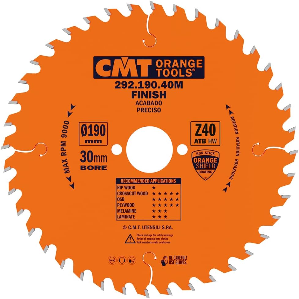 CMT 292.190.40M - Lama circolare per taglio di precisione D=190mm Z=40 - CSC Utensili