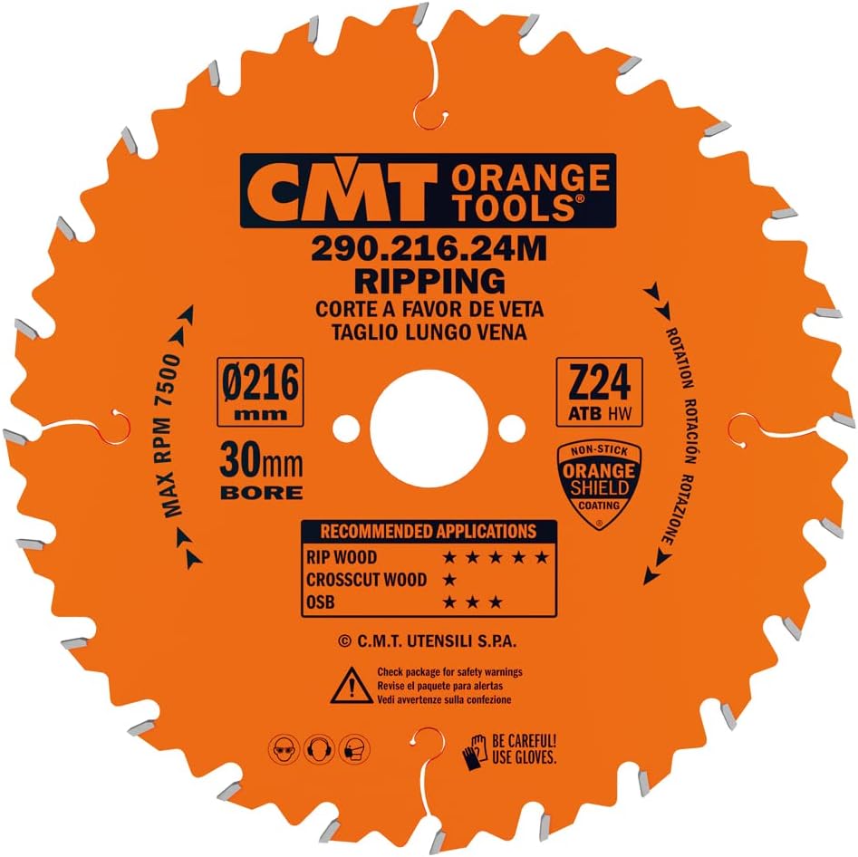 CMT 290.216.24M - Lama circolare per taglio lungo vena D=216mm Z=24 - CSC Utensili