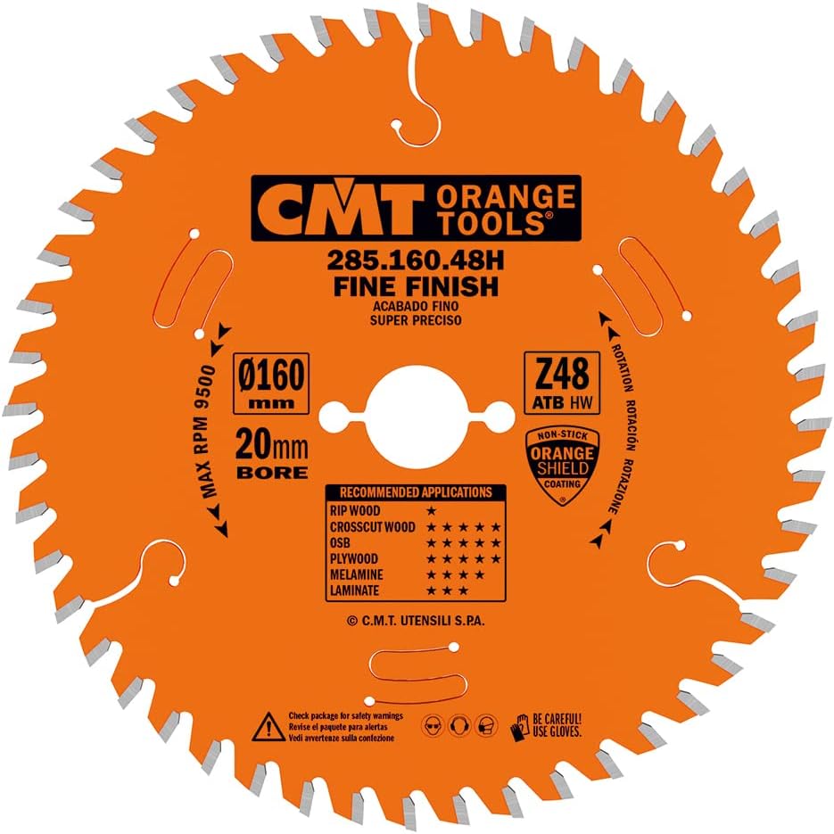 CMT 285.160.48H - Lama circolare per taglio di precisione D=160mm Z=48 - CSC Utensili