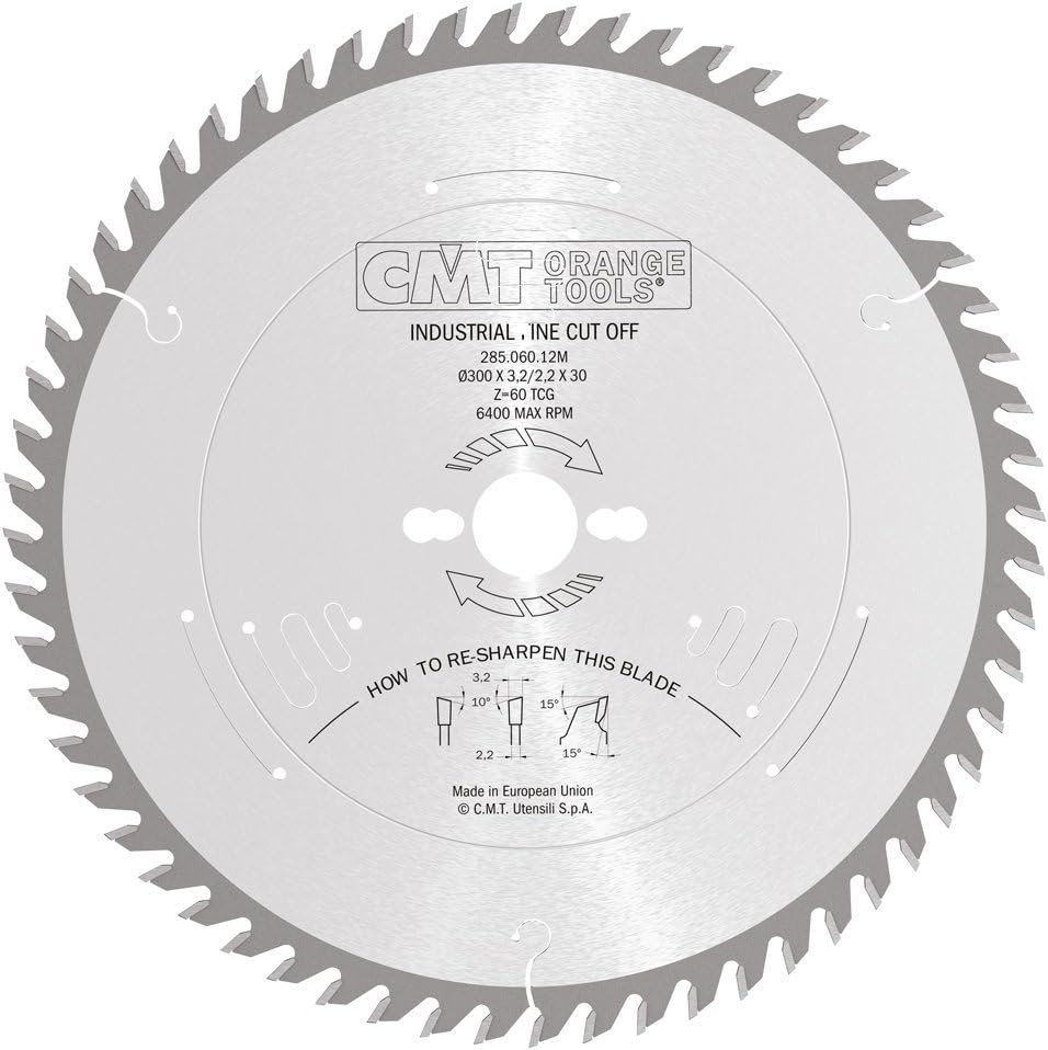 CMT 285.060.12M - Lama circolare per taglio di precisione traverso vena D=300mm Z=60 - CSC Utensili