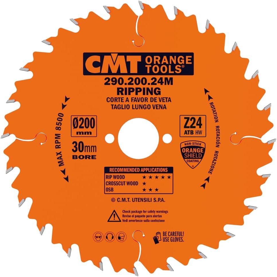 CMT 290.200.24M - Lama circolare per taglio lungo vena D=200mm Z=24 - CSC Utensili