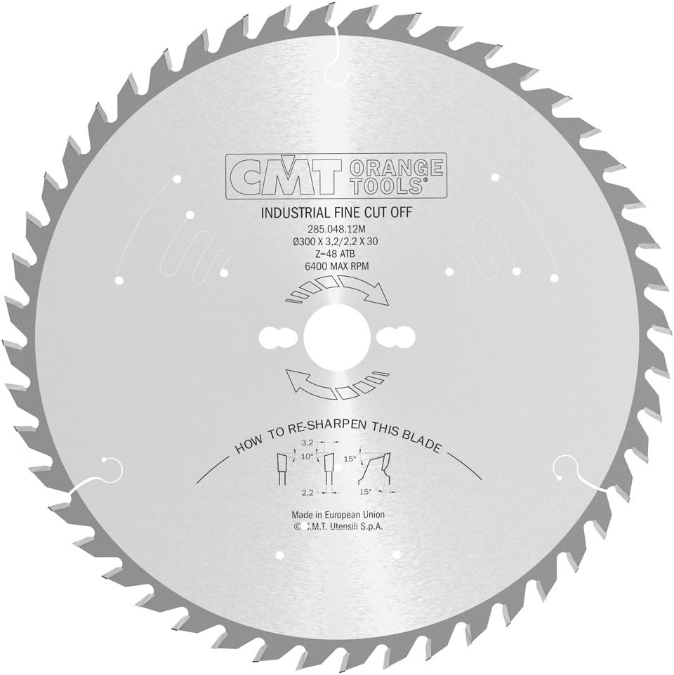 CMT 285.048.12M - Lama sega circolare D=300mm Z=48 per taglio traverso vena - CSC Utensili
