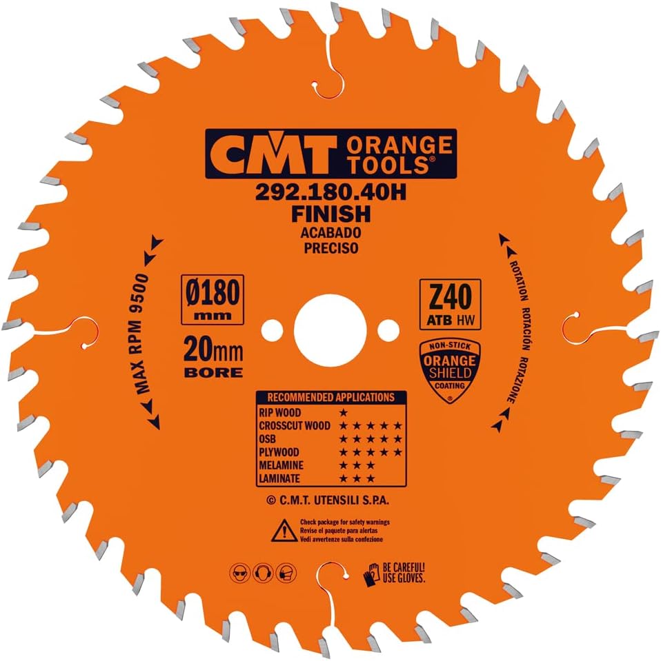 CMT 292.180.40H - Lama circolare per taglio di precisione D=180mm Z=40 - CSC Utensili