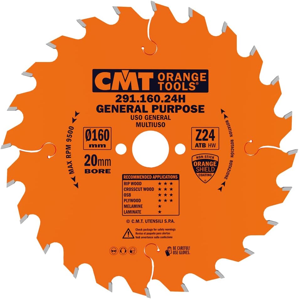 CMT 291.160.24H - Lama circolare per taglio lungo e traverso vena D=160mm Z=24 - CSC Utensili