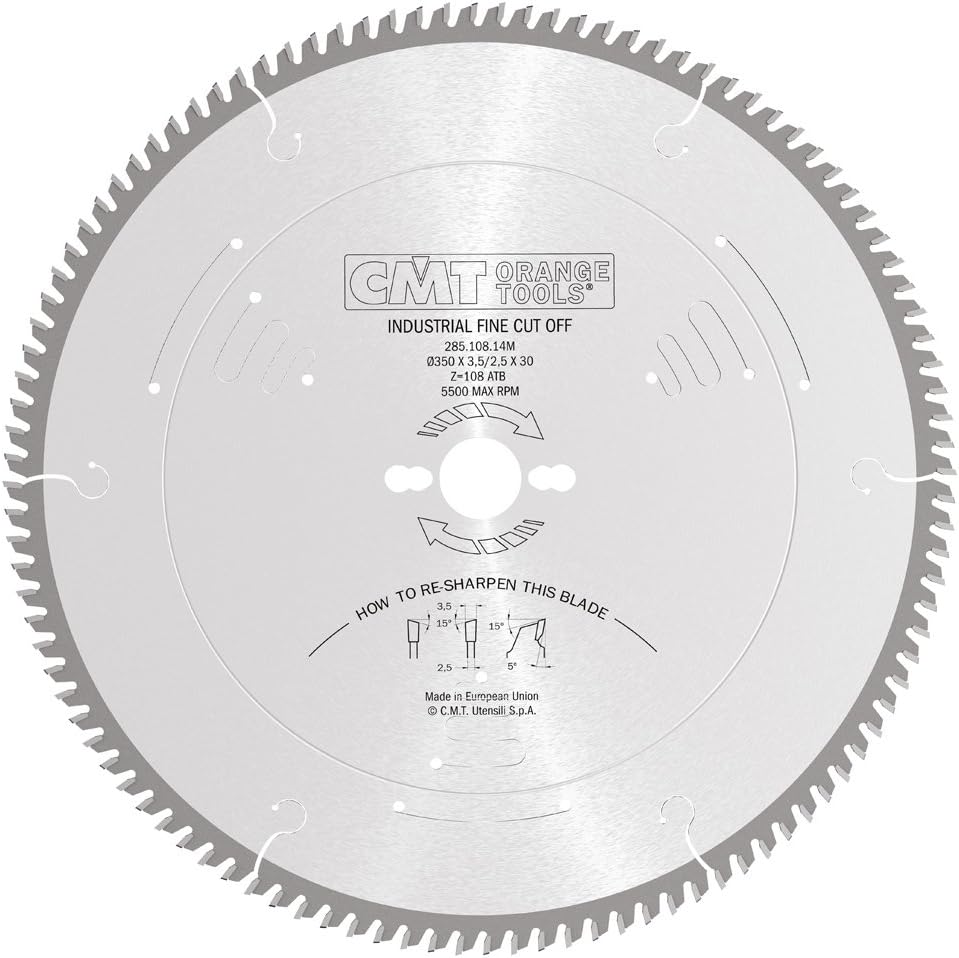 CMT 285.108.14M - Lama circolare per taglio di ultra-precisione traverso vena D=350mm Z=108 - CSC Utensili