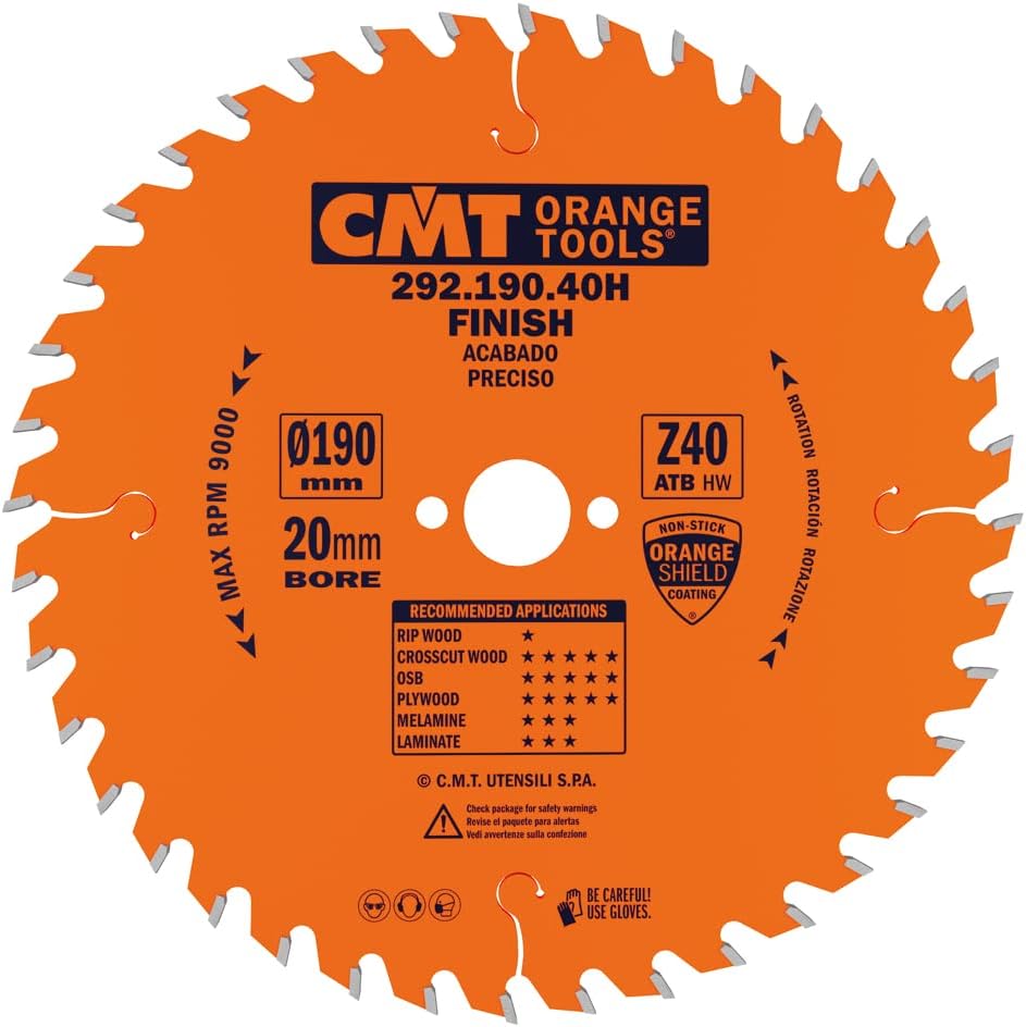 CMT 292.190.40H - Lama circolare per taglio di precisione D=190mm Z=40 - CSC Utensili