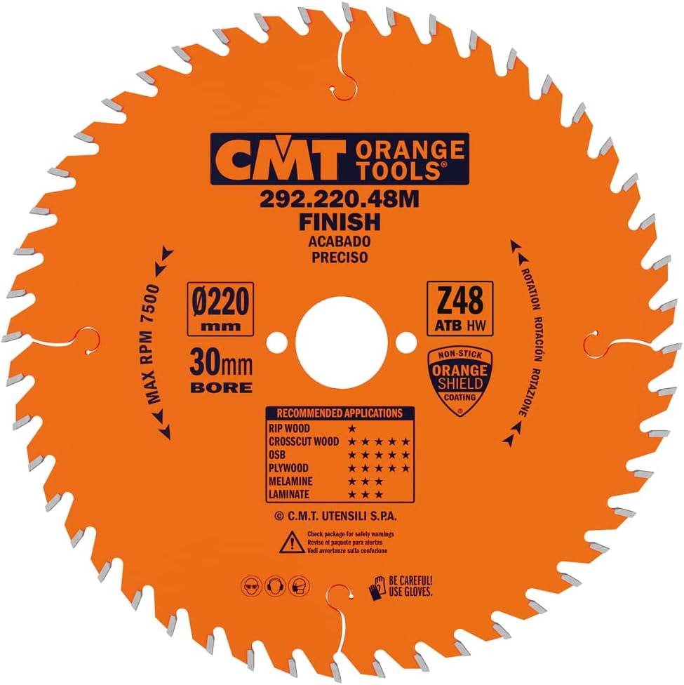 CMT 292.220.48M - Lama circolare per taglio di precisione D=220mm Z=48 - CSC Utensili