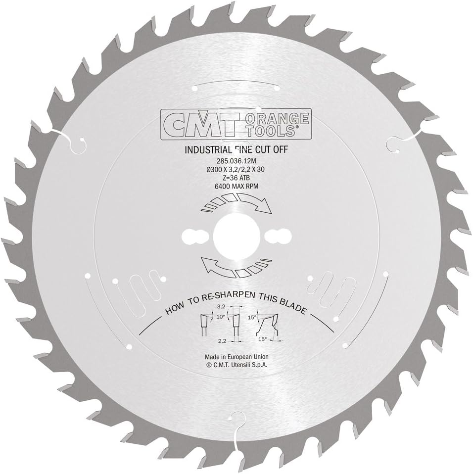 CMT 285.036.12M - Lama sega circolare D=300mm Z=36 per taglio traverso vena - CSC Utensili