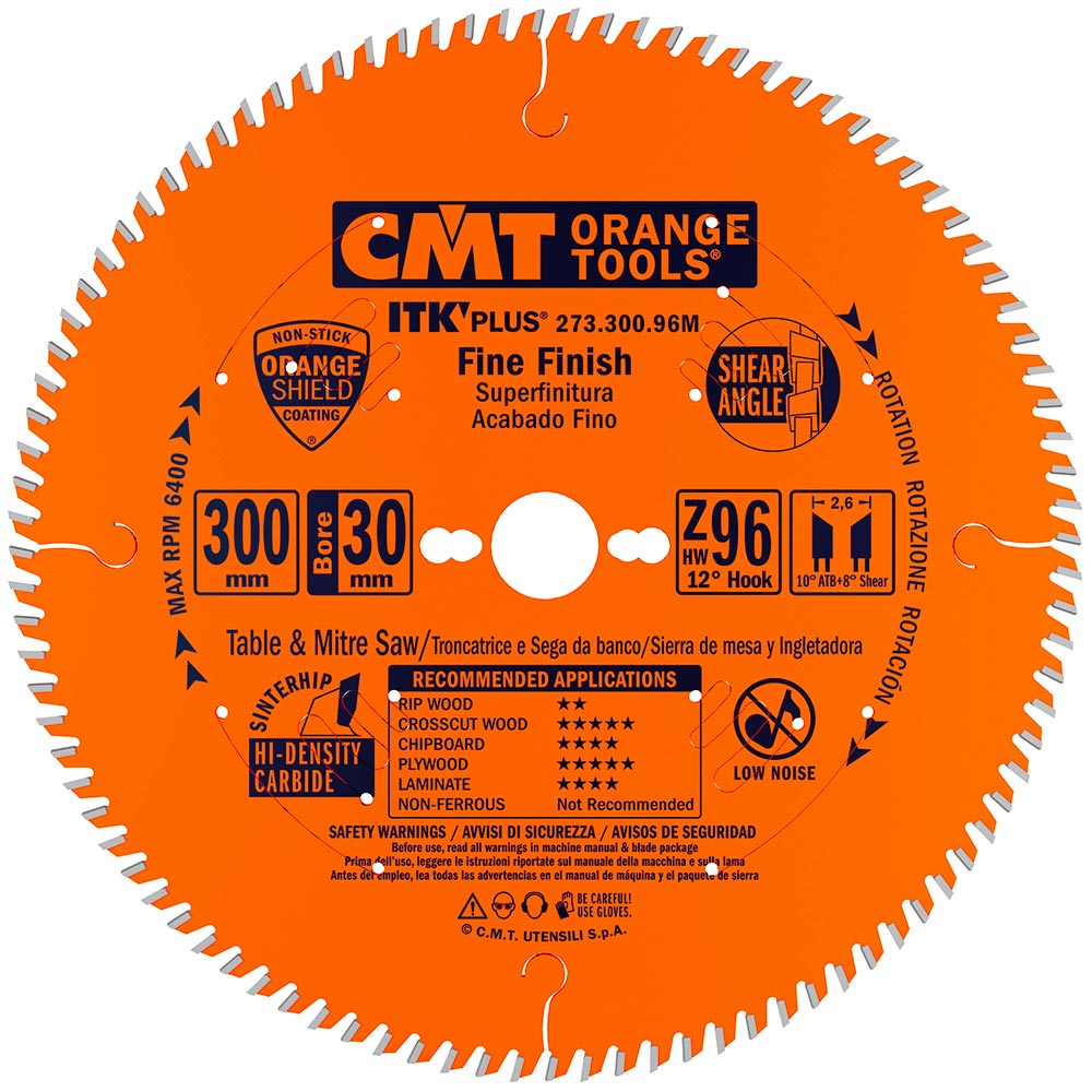 CMT 273.300.96M - Lama sega Circolare Itk-Plus D=300mm Z=96 per Taglio di Precisione - CSC Utensili