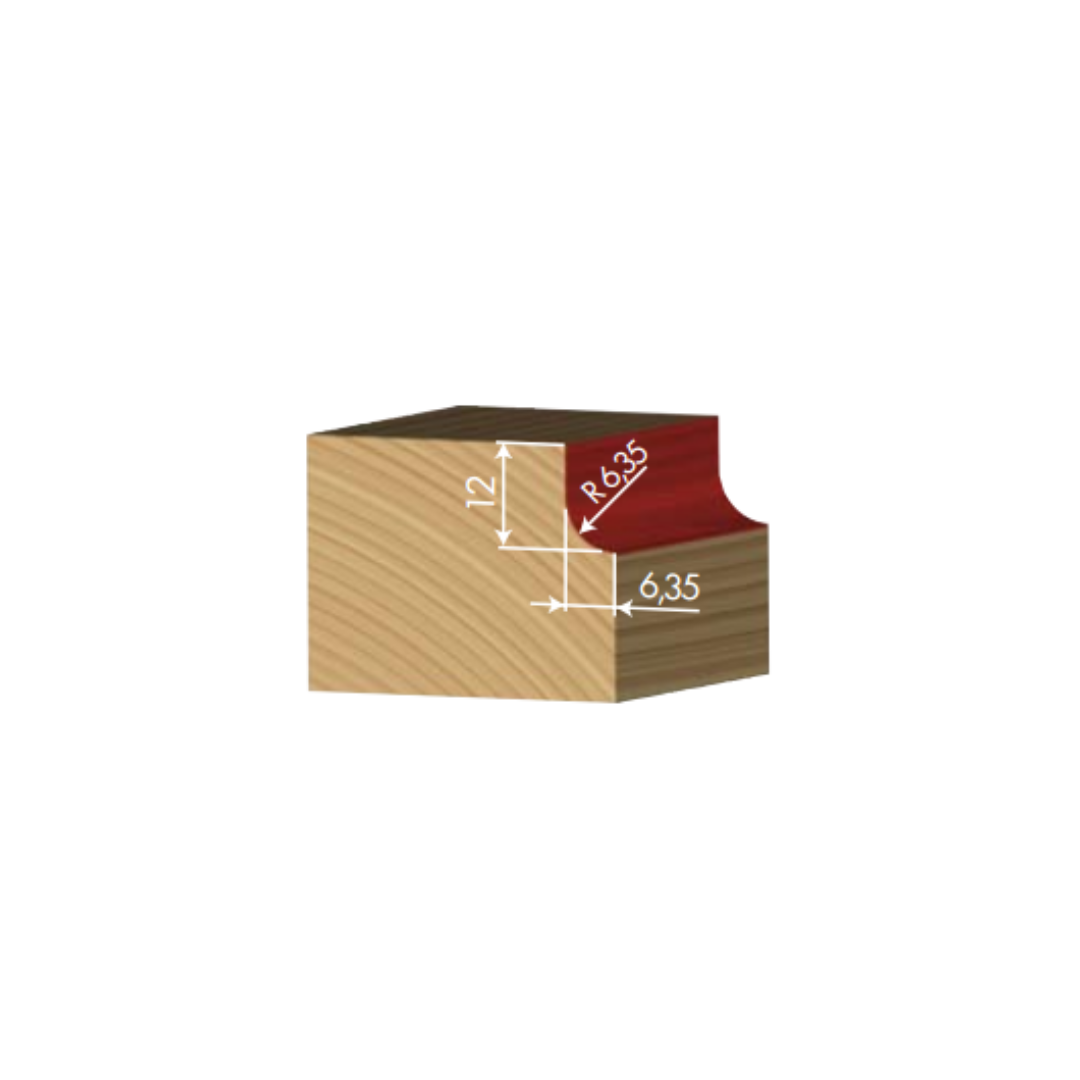 FLAI cod. PA010 254 127 - Fresa a raggio convesso D=25,4mm R1=6,35mm S=6mm - CSC Utensili