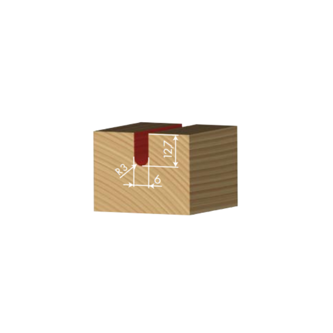 FLAI cod. PA007 095 064 - Fresa a raggio convesso D=9.52mm S=6mm - CSC Utensili