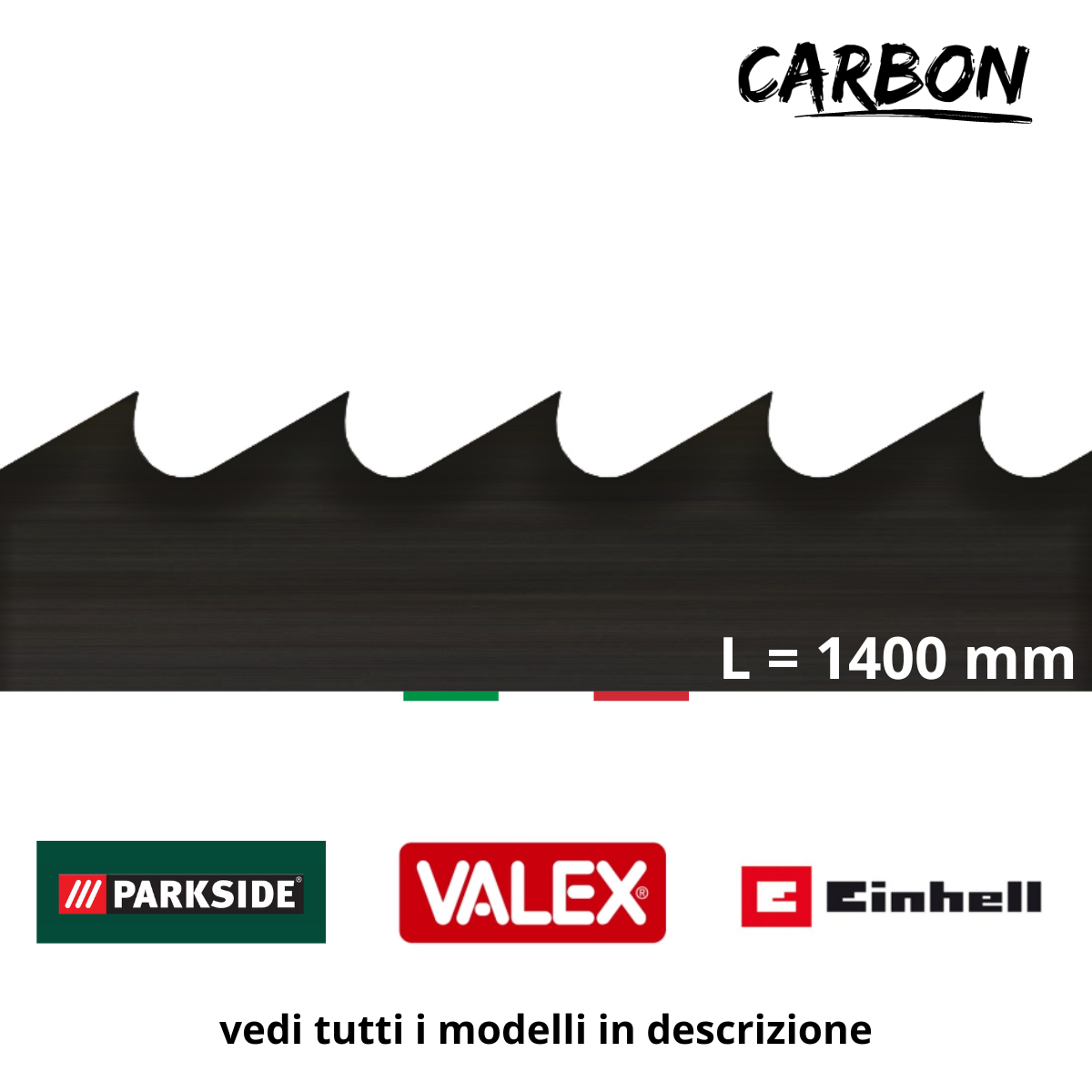 Set di Lame per Sega a nastro per legno L=1400mm h=10mm in acciaio al carbonio | CARBON - CSC Utensili
