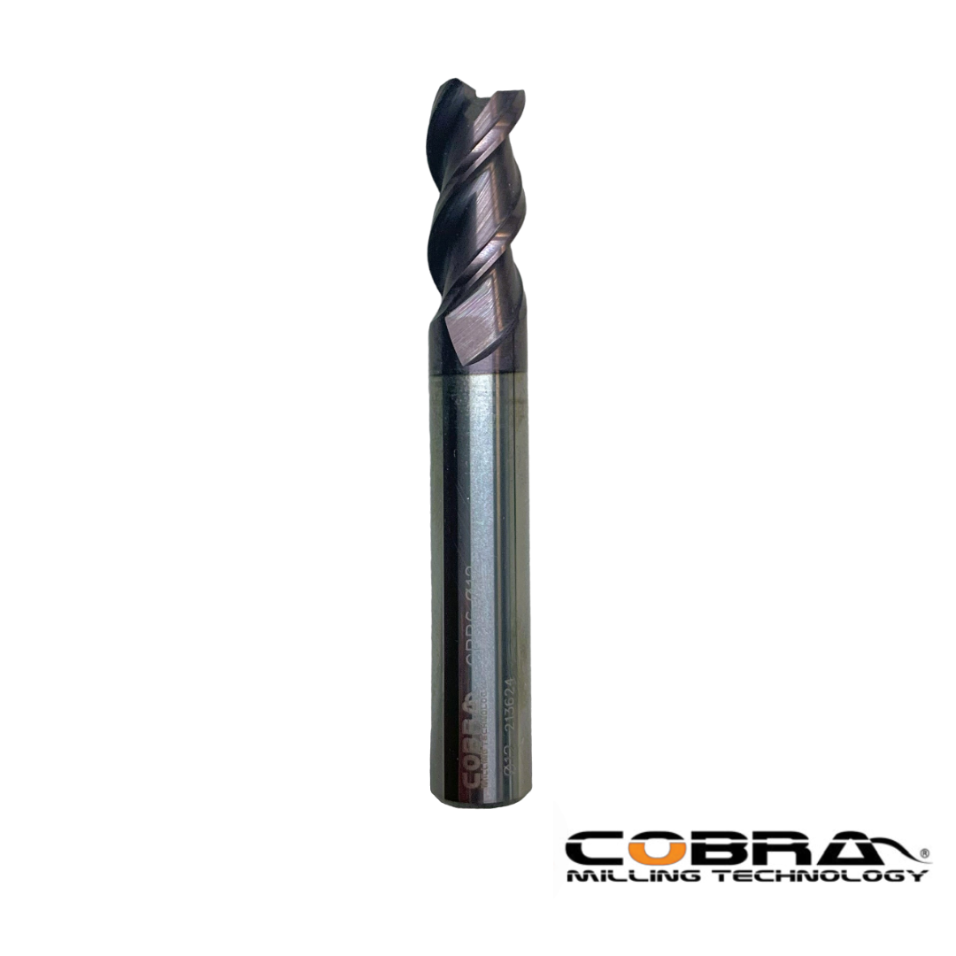Fresa Z=3 HM ad alte prestazioni per acciai, leghe, titanio, diametri da 6 a 12mm - COBRA - CSC Utensili
