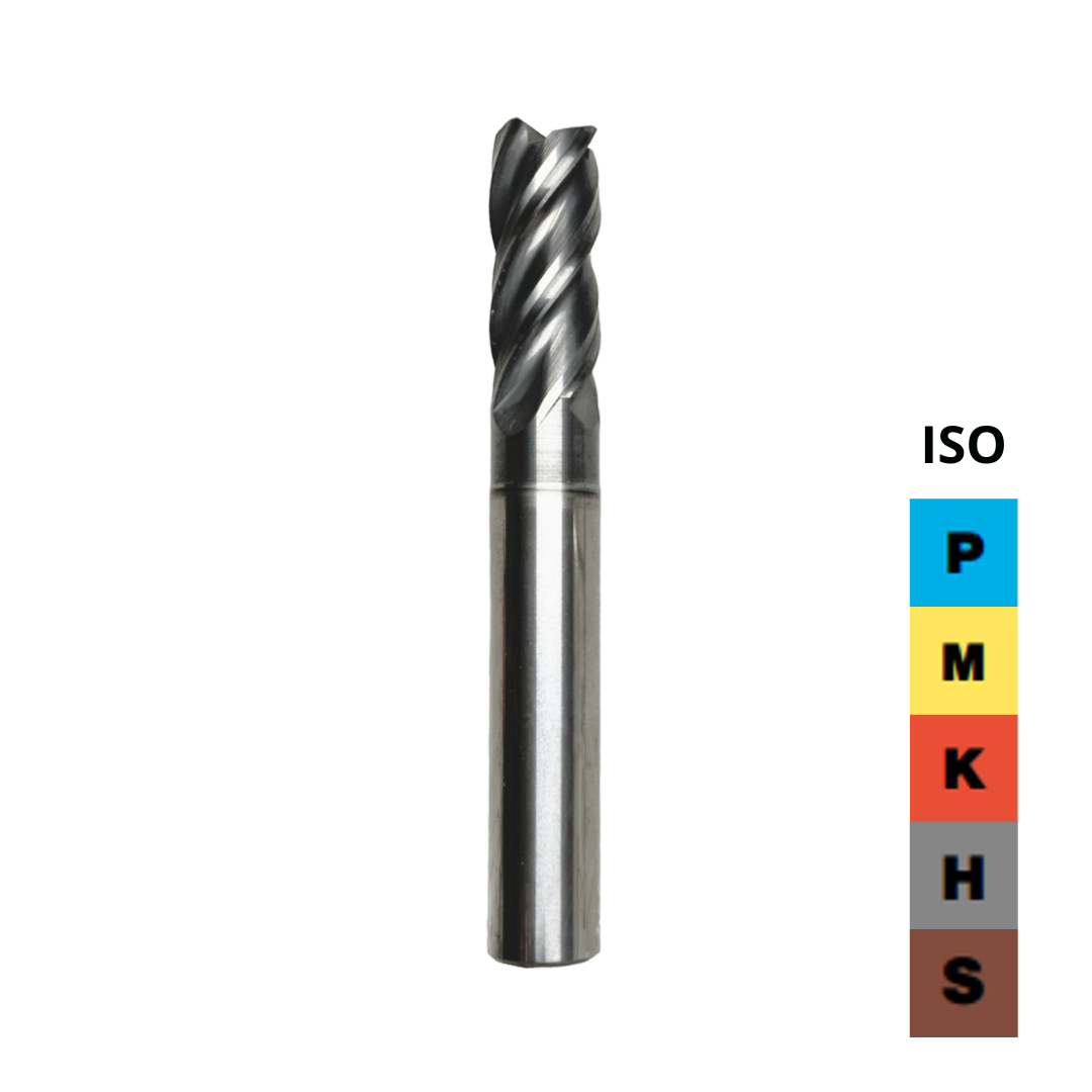 Fresa Z=4 HM ad alte prestazioni per acciai, titanio, superleghe, diametri da 6 a 20mm - CSC Utensili