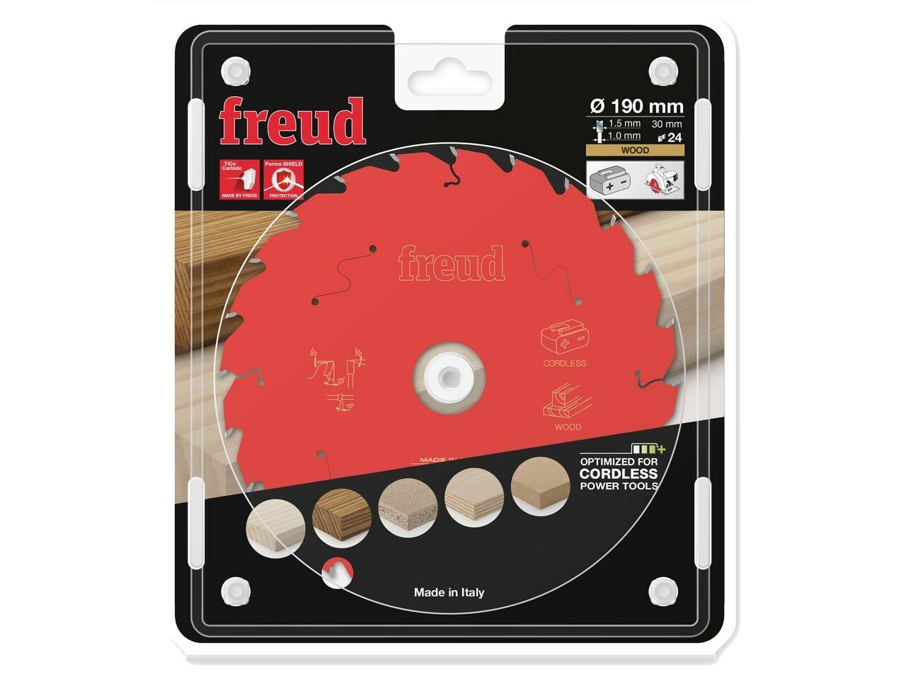 FREUD LP30M014P - Lama circolare per taglio lungo e traverso vena D=190mm Z=24 - CSC Utensili