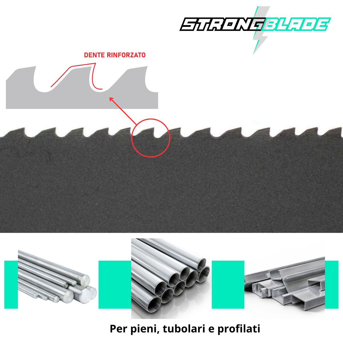 Set di Lame per Sega a nastro 1140x13x0,65mm per macchine portatili (Parkside) taglio metalli | STRONGBLADE - CSC Utensili