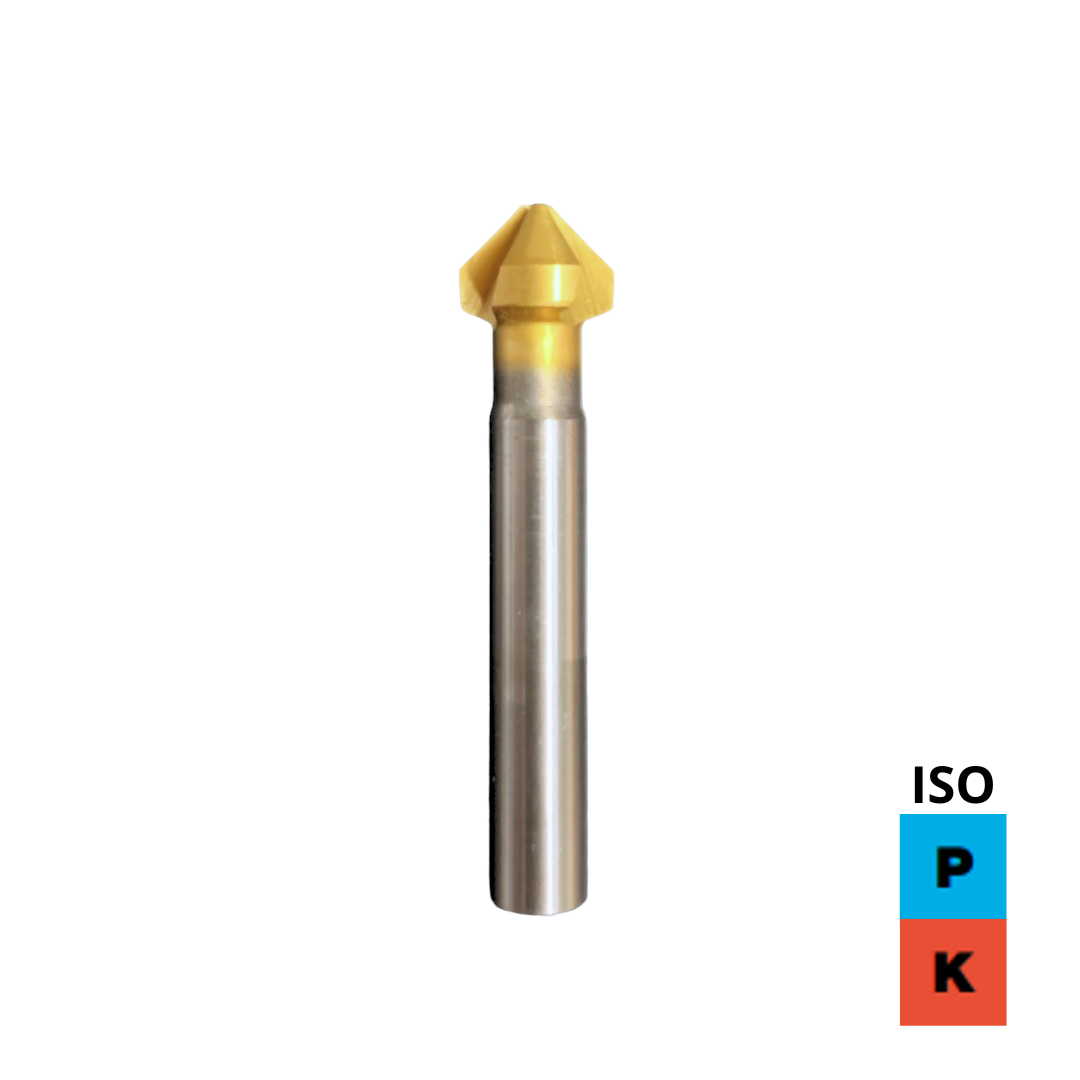 Svasatore a 3 tagli 90° DIN 335/C HSS rivestito TiN per acciai - CSC Utensili