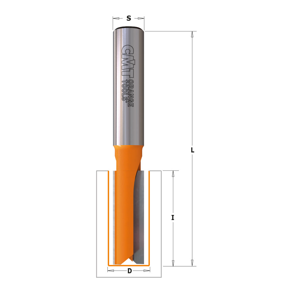 CMT 712.140.11 - Fresa a taglienti dritti per canali, serie lunga D=14mm s=6mm - CSC Utensili