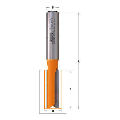 CMT 712.140.11 - Fresa a taglienti dritti per canali, serie lunga D=14mm s=6mm - CSC Utensili