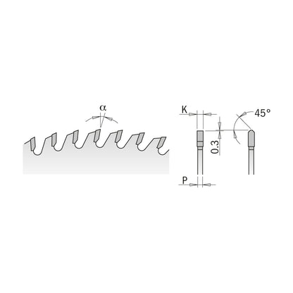 CMT 284.080.10P - Lama circolare per materiali non ferrosi, plastici e laminati D=250mm Z=80 - CSC Utensili