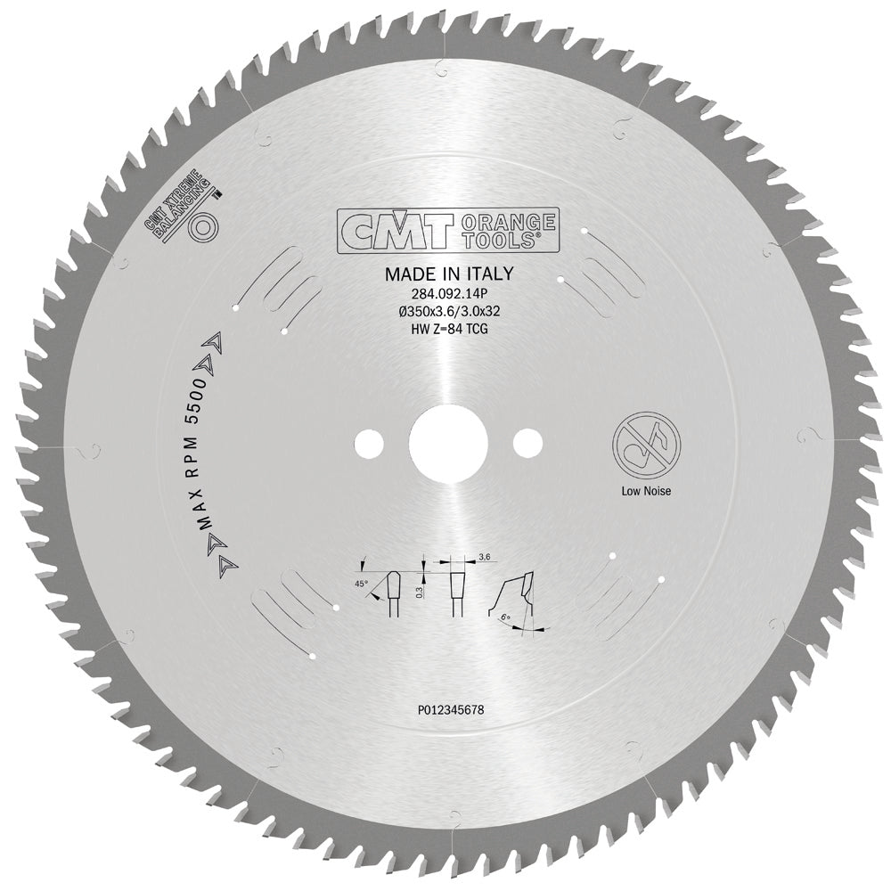 CMT 284.092.14P - Lama circolare per materiali non ferrosi, plastici e laminati D=350mm Z=84 - CSC Utensili