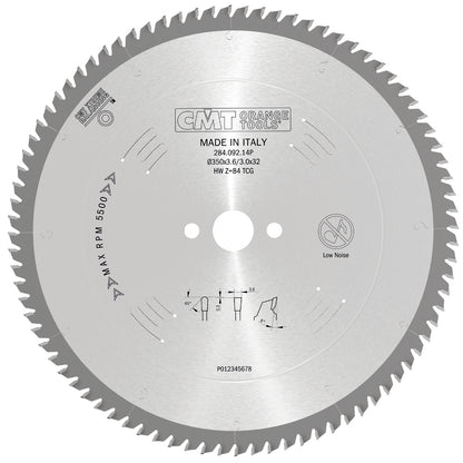 CMT 284.092.14P - Lama circolare per materiali non ferrosi, plastici e laminati D=350mm Z=84 - CSC Utensili