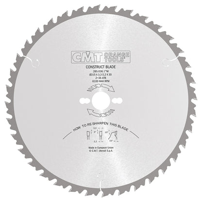 CMT 285.036.18M - Lama circolare con limitatore per taglio lungo vena D=450mm Z=36 - CSC Utensili