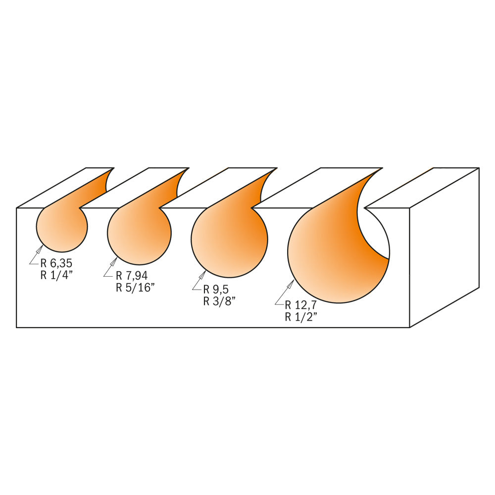 CMT 968.158.11 - Fresa a sfera D=15,88mm R=7,94 s=8mm - CSC Utensili