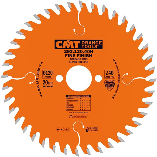 CMT 292.120.40H - Lama circolare per taglio di precisione per macchine portatili  D=120mm Z=40 - CSC Utensili