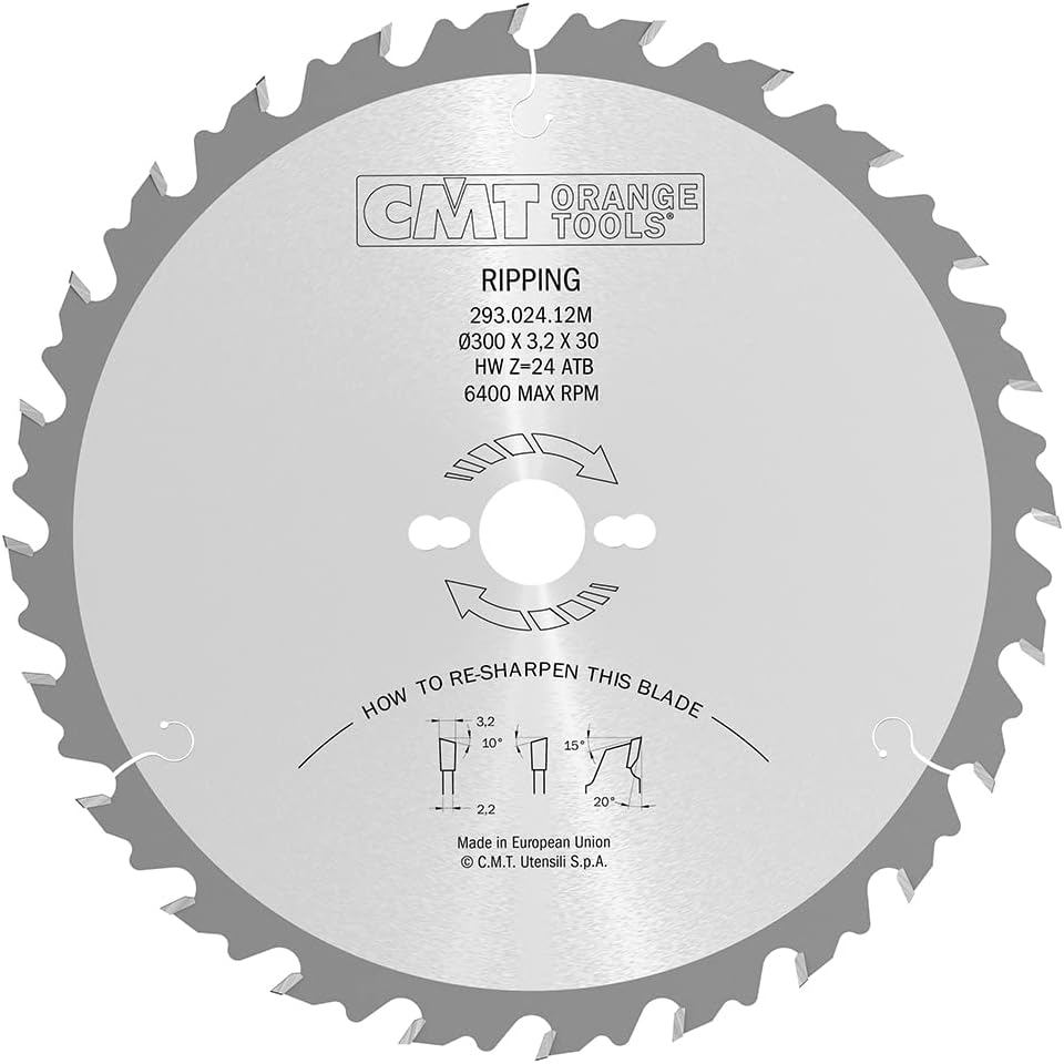 CMT 293.024.12M - Lama circolare con limitatore per taglio lungo vena D=300mm Z=30 - CSC Utensili
