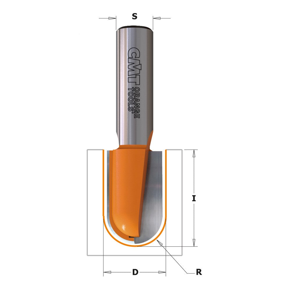 CMT 914.254.11 - Fresa a raggio convesso D=25,4mm R=12,7mm s=8mm - CSC Utensili
