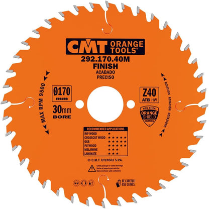 CMT 292.170.40M - Lama circolare per taglio di precisione  D=170mm Z=40 - CSC Utensili