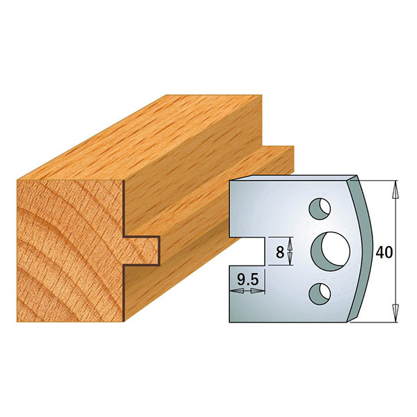 CMT 690.095 / 691.095 - Coppia di Coltelli sagomati e Limitatori di sicurezza , altezza l=40mm