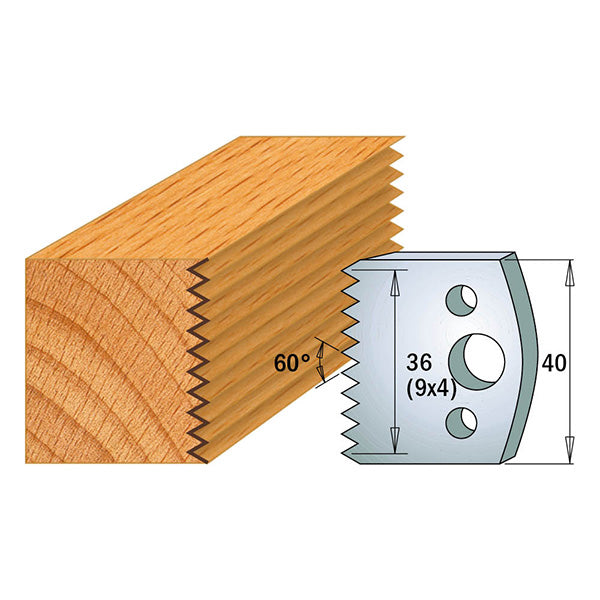 CMT 690.117 / 691.117 - Coppia di Coltelli sagomati e Limitatori di sicurezza , altezza l=40mm