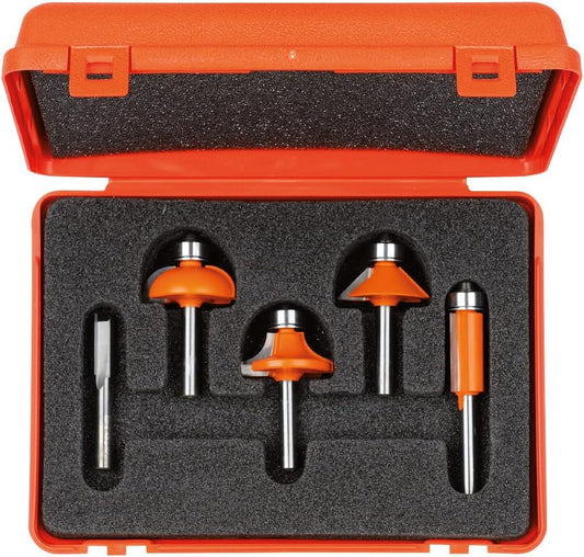 CMT 700.005.03 - Set 5 frese diritte e profilate hw per legno gambo Ø6 mm - CSC Utensili