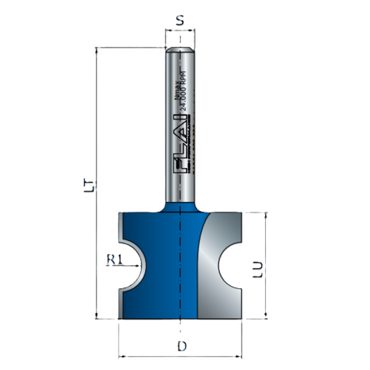 FLAI cod. PA019 254 220 - Fresa a mezzo tondo D=19,05mm S=6mm - CSC Utensili