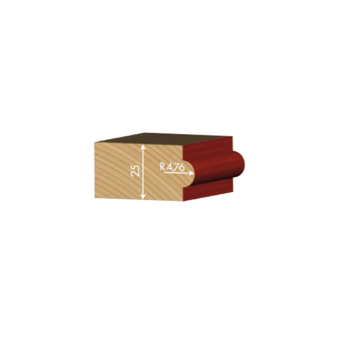 FLAI cod. PB019 254 220 - Fresa a mezzo tondo D=25,4mm S=8mm - CSC Utensili