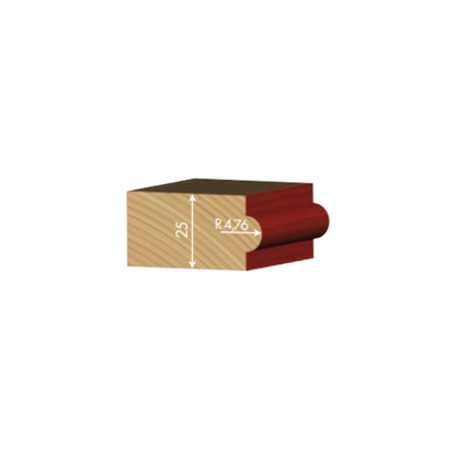 FLAI cod. PB019 254 220 - Fresa a mezzo tondo D=25,4mm S=8mm - CSC Utensili