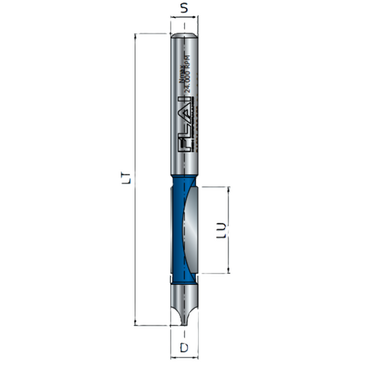 FLAI cod. PA006 060 190 - Fresa per forare e rifilare D=6mm S=6mm - CSC Utensili