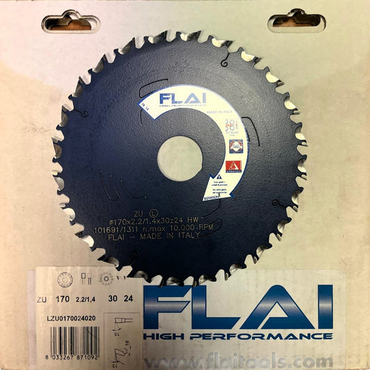 FLAI LZU0170024020 - Lama circolare per taglio lungo e traverso vena  D=170mm Z=24