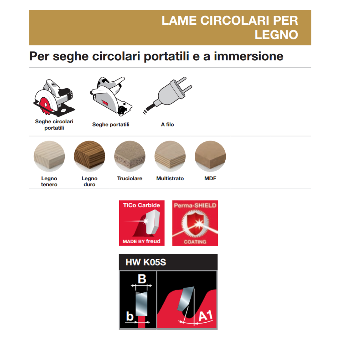 FREUD FR04W001H - Lama circolare per taglio lungo vena per macchine portatili D=140mm Z=24 - CSC Utensili