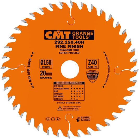 CMT 292.150.40H - Lama circolare per taglio di precisione per macchine portatili  D=150mm Z=40